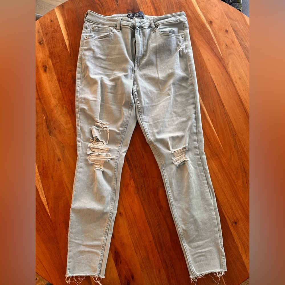 GAP Light Blue Distressed Skinny Jeans